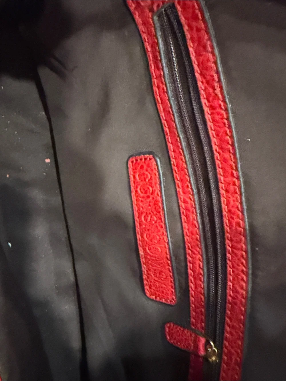 Red Studded Leather-Look Shoulder Bag